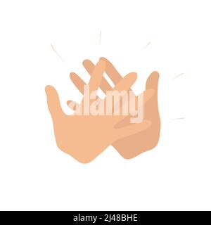 Cinq hauts, mouvement de clap. Mains stylisées. Illustration simple vectorielle plate Illustration de Vecteur
