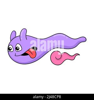 monstre violet volant visage mignon Illustration de Vecteur