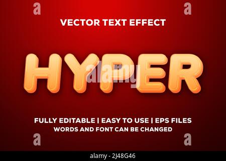 effet de texte hyper vector entièrement modifiable Illustration de Vecteur