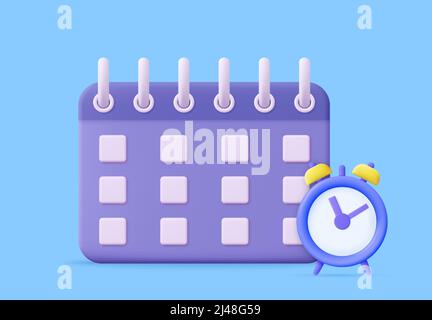 3D icône Calendrier Illustration de Vecteur