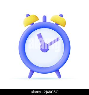 3D icône horloge ronde Illustration de Vecteur