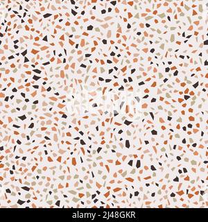 Motif coloré sans couture en terrazzo. Arrière-plan moderne en granit. Illustration vectorielle abstraite tendance. Parfait pour le textile et le papier peint. Illustration de Vecteur