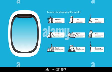 Concept de voyage, repères du monde, illustration vectorielle Illustration de Vecteur