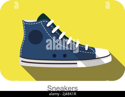 Modèle à talon haut ancien sport baskets chaussure illustration vectorielle Illustration de Vecteur