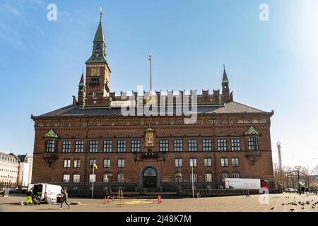 L'hôtel de ville de Copenhague, de style néo-Renaissance, se trouve sur la place centrale de Rådhusplads. Copenhague, Danemark, Europe Banque D'Images