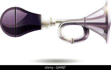 Pavillon de voiture pneumatique de style vintage avec compresseur en poire afficher sur fond blanc illustration de vecteur isolé Illustration de Vecteur