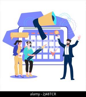 Concept d'optimisation SEO et d'analyse d'entreprise, vecteur plat isolé. Illustration de Vecteur