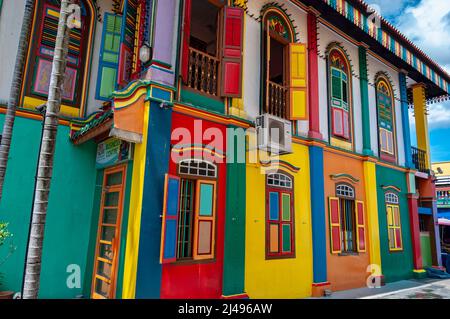 Maisons Peranakan, Singapour Banque D'Images
