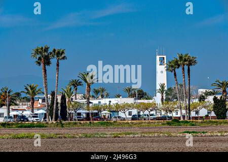 Poblenou del Delta, Delta de l'Ebre, province de Tarragone, Catalogne, Espagne. Banque D'Images