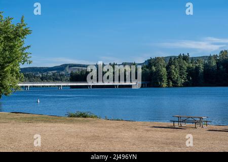 Une vue magnifique sur le paysage à Ike Kinswa SP, Washington Banque D'Images