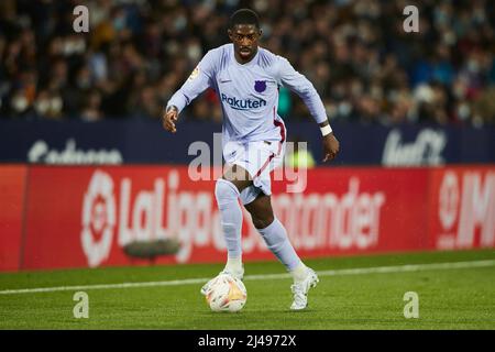 10th avril 2022; Estadio Ciutat de Valencia, Valencia, Espagne; la Liga Santander, Levante UD contre FC Barcelone; Ousmane Dembele du FC Barcelone Banque D'Images