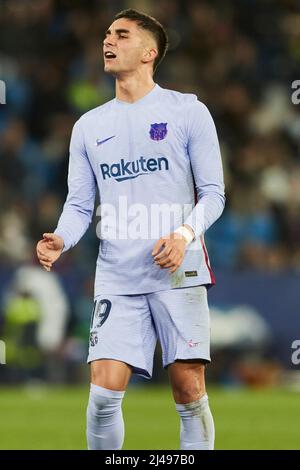 10th avril 2022 ; Estadio Ciutat de Valencia, Valencia, Espagne ; la Liga Santander, Levante UD contre FC Barcelone ; Ferran Torres du FC Barcelone Banque D'Images