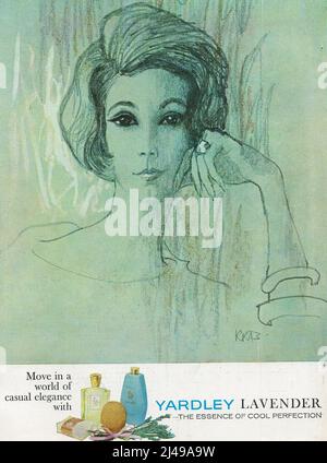 Yardley publicité annonce papier annonce 1960s 60s Banque D'Images