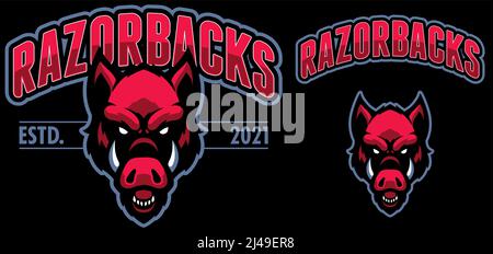 Razorbacks mascotte sportive Illustration de Vecteur
