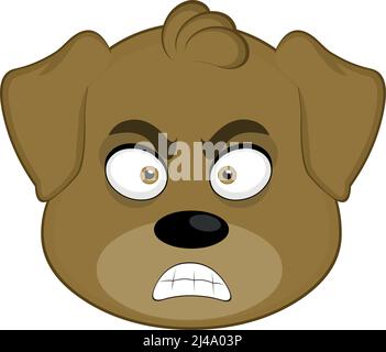 Illustration vectorielle d'un visage de chien avec une expression en colère Illustration de Vecteur