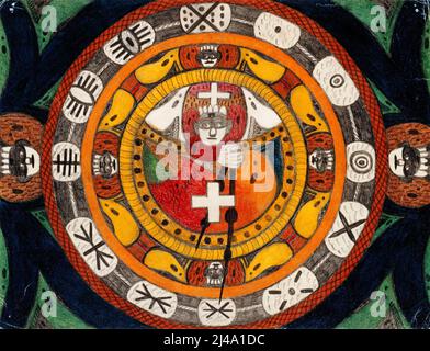 Artiste suisse Adolf Wölfli, Art brut painting - Chine (1922) Banque D'Images