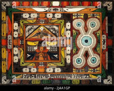 Artiste suisse Adolf Wölfli, Art brut peinture - Fräuléin iness, Am Klavier (1921) Banque D'Images