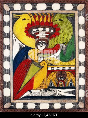 Artiste suisse Adolf Wölfli, Art brut peinture - Skt. Adolf=Thron,=Alpa=Roosali (1917) Banque D'Images