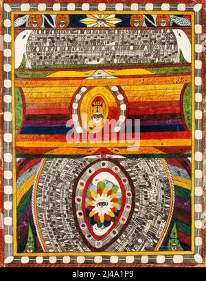 Artiste suisse Adolf Wölfli, Art brut peinture - Stadt Bern, n° 4 (1916) Banque D'Images