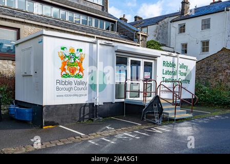 Ribble Valley Lateral Flow Testing Center, Clitheroe, Lancashire, Royaume-Uni. Banque D'Images