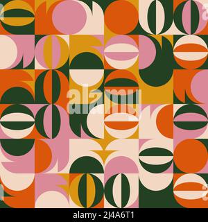 Œuvres d'art abstraites inspirées de Bauhaus, composées d'éléments de conception vectoriels et de formes géométriques audacieuses pour affiches, couvertures, œuvres d'art, présentations, imprimés, tissu, wal Illustration de Vecteur