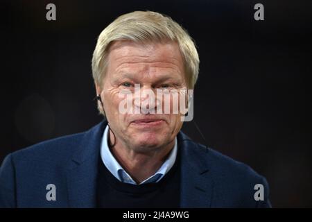 Munich, Allemagne. 12th avril 2022. Oliver KAHN (président de la direction FCB), image unique, motif unique coupé, portrait, portrait, portrait. Ligue des champions de football / quart de finale FC Bayern Munich - Villarreal CF le 12th avril 2022 ALLIANZARENA . Credit: dpa/Alay Live News Banque D'Images