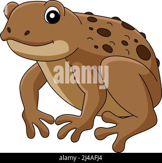 Crachoir de canne à crapaud grenouille à motif animal Clipart de couleur Illustration de Vecteur