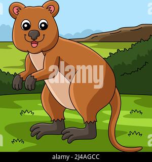 Illustration du dessin animé animal de couleur quokka Illustration de Vecteur