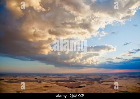 Une vue de la Palouse du haut de Steptoe Butte dans l'Est de Washington, USA Banque D'Images