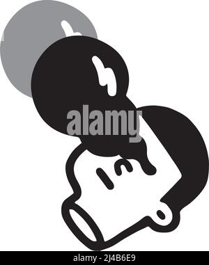 Illustration vectorielle dessinée à la main de la tête humaine avec fumée de l'œil dans un style de dessin animé minimal. Illustration de Vecteur