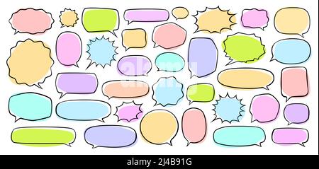 Des bulles de voix colorées se forment. Illustration vectorielle vide Illustration de Vecteur