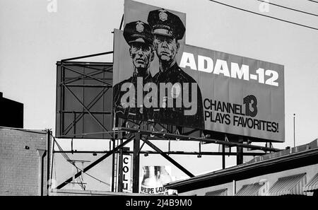 Adam 12 une émission de télévision cop sur KCOP Channel 13 en syndication à Los Angeles, CA ,1978 Banque D'Images