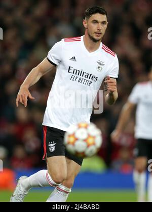 Anfield, Liverpool, Royaume-Uni. 13th avril 2022. Champions League football, Liverpool contre FC Benfica, quart-finale 2nd jambe: Roman Yaremchuk de Benfica crédit: Action plus Sports/Alay Live News Banque D'Images