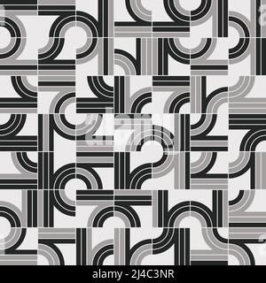 Illustrations vectorielles abstraites modernes composées de diverses formes géométriques simples et d'éléments graphiques monochromes utiles pour l'affiche, la couverture, l'art, la présentation, Illustration de Vecteur