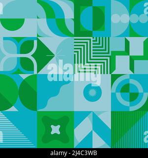 Motif vectoriel abstrait composé de formes et d'éléments géométriques variés. Graphiques géométriques pour affiche, couverture, art, présentation, tirages Illustration de Vecteur