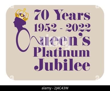 Le Queens Platinum Jubilee 2022 - en 2022, sa Majesté la Reine deviendra le premier monarque britannique à célébrer un Jubilé de platine après 70 ans Illustration de Vecteur