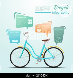 Information sur la forme physique et le sport liée à vélo ou à vélo. Roue et activité. Illustration vectorielle Illustration de Vecteur