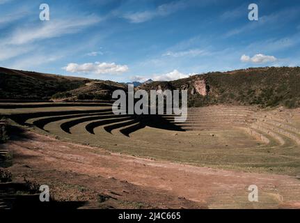 Centre de recherche agricole Inca, Moray, le Pérou, Amérique du Sud Banque D'Images