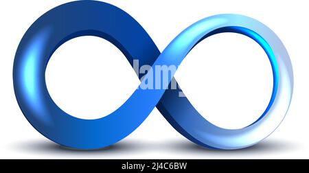 Symbole Infinity bleu vectoriel sur fond blanc Illustration de Vecteur