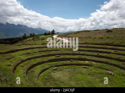 Centre de recherche agricole Inca, Moray, le Pérou, Amérique du Sud Banque D'Images