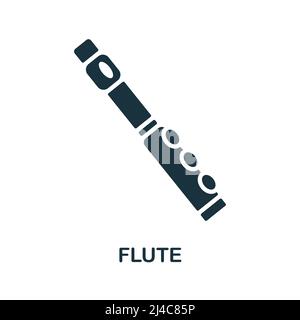 Icône flûte. Élément simple de la collection d'instruments de musique. Icône Creative Flute pour la conception Web, les modèles, les infographies et bien plus encore Illustration de Vecteur