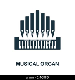 Icône organe musical. Élément simple de la collection d'instruments de musique. Icône Creative musical Organ pour la conception Web, les modèles, les infographies et bien plus encore Illustration de Vecteur