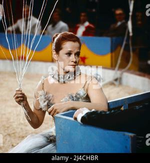 Darf ich mitspielen, Fernsehspiel, Deutschland und Österreich, 1977, Szene im Zirkus: Gertraud Jesserer als Isabelle. Darf ich mitspielen, pièce de télévision, Allemagne et Autriche, 1977, scène de cirque: Gertraud Jesserer as Isabelle. Banque D'Images