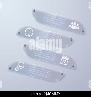 Bandeaux horizontaux pour infographie sur la toile avec texte et icônes d'entreprise illustration vectorielle isolée sur fond gris clair Illustration de Vecteur