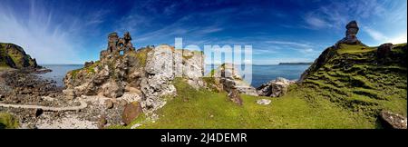 Kinbane Castle Co Antrim Irlande du Nord Banque D'Images