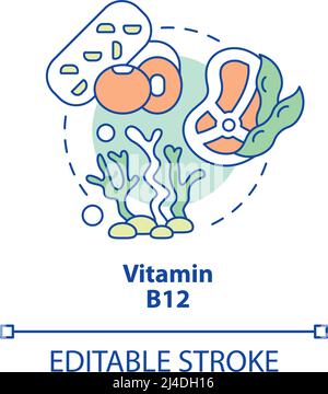 Icône de concept cobalamin Illustration de Vecteur