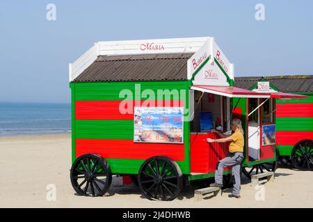 Cabanes de plage, de panne - la panne, Belgique Banque D'Images