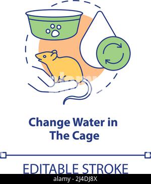 Changer l'eau dans l'icône de concept de cage Illustration de Vecteur