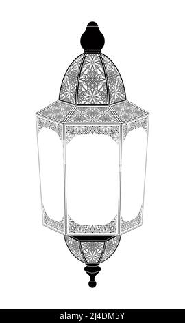 Silhouette de vecteur Fanous sur fond blanc Illustration de Vecteur