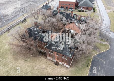 Bâtiment en ruines à fort Wayne, Detroit, MICHIGAN, États-Unis Banque D'Images